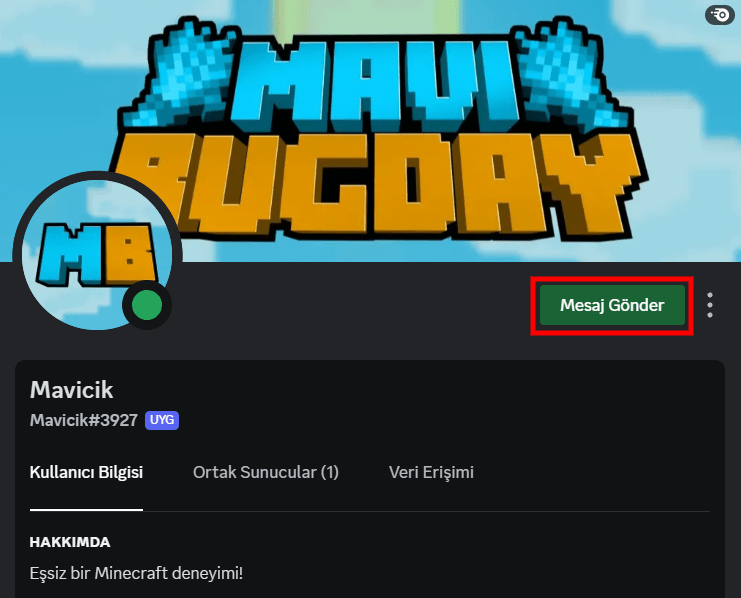 Discord sunucumuzun en üstünde Mavicik'i bulabilirsiniz.