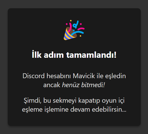 Eğer işlem başarılıysa tarayıcınızda bu ekran karşınıza çıkar.